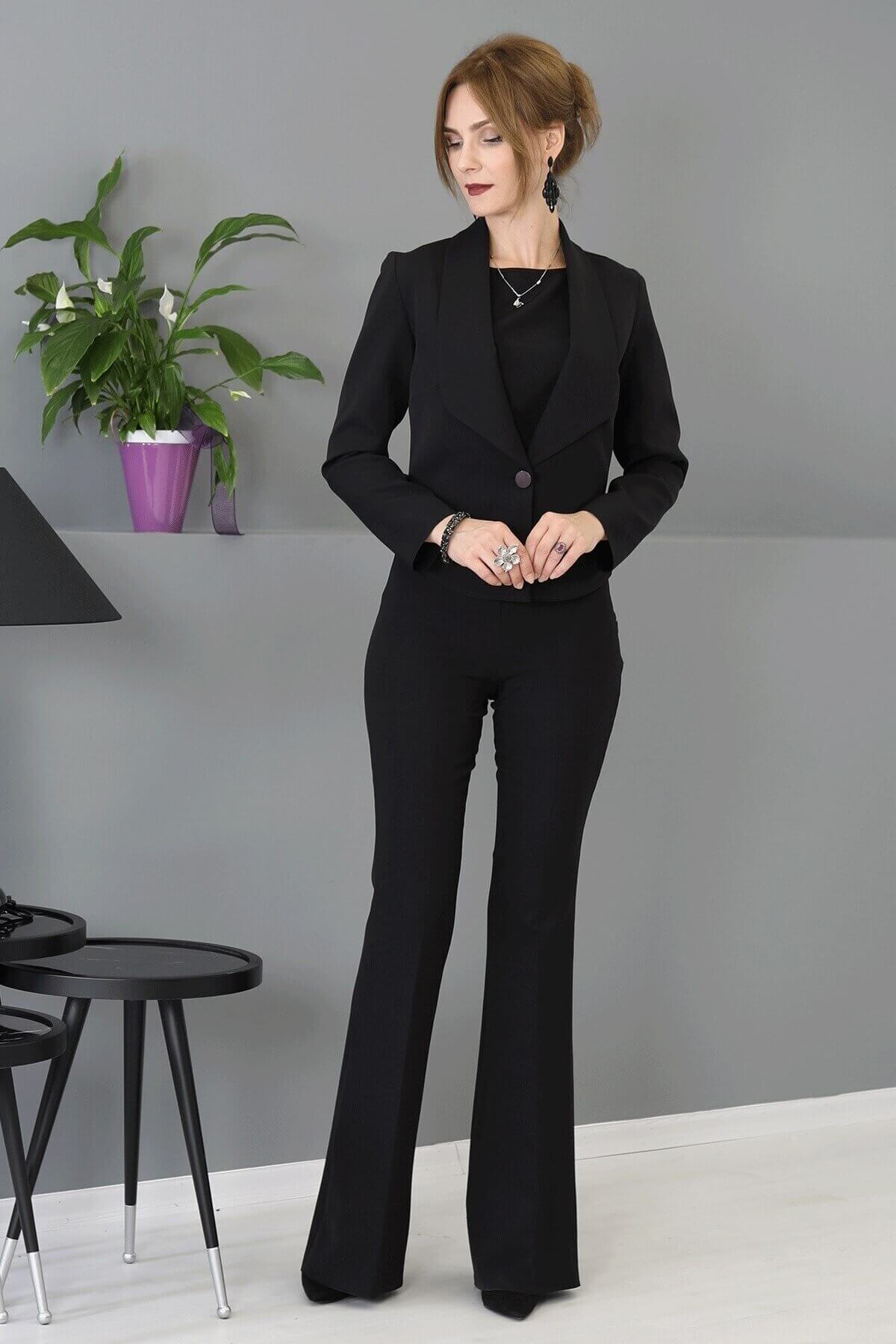 Yakalı Mini Ceket Ispanyolpaıa Takım